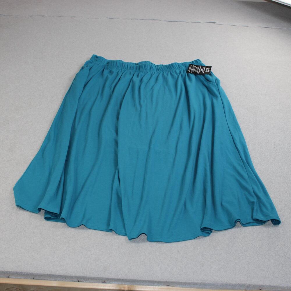 Woman Within Skirt Women 26/28 2X Blue Jersey Maxi Elastic Waist Pockets Travel